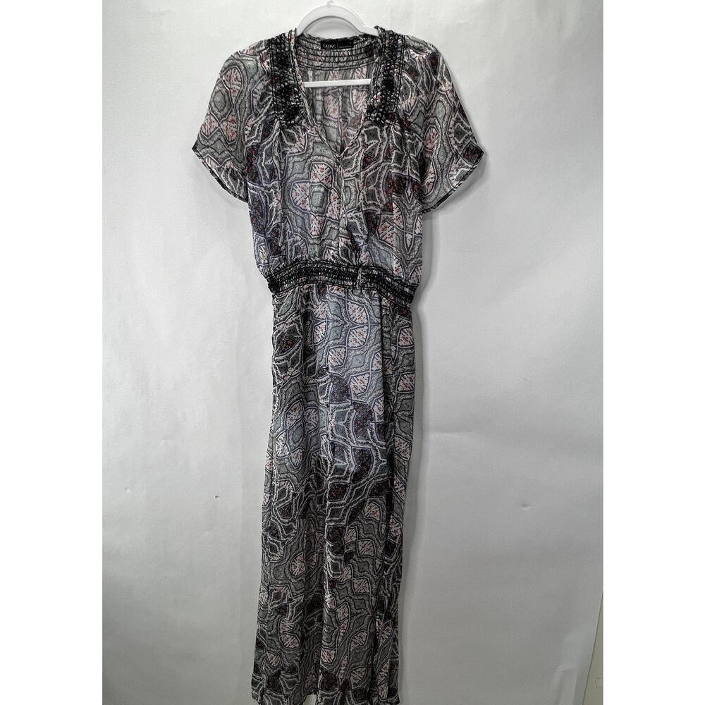 Gypsy 05 Silk Boho Maxi Dress w/pockets size small
